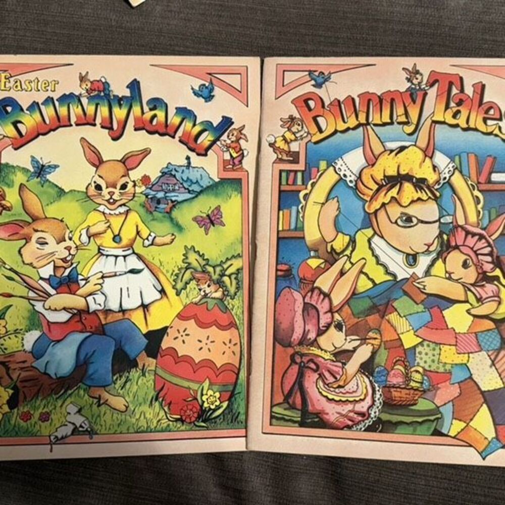 Vintage Ideals Publishing Easter Bunnyland & Bunny Tales Paperback Book Set of 2